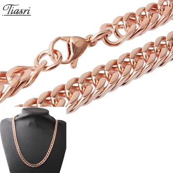 

Tiasri Gothic Jewelry Aesthetic Men's Necklace Bracelet Curb Cuban Link Chain Collar Choker Punk Stainless Steel Accessories 8mm