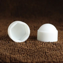 Black and White Dome Protection Cap Covers for Hexagon Screws and Nuts (White)