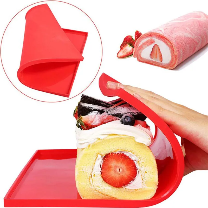 Silicone Baking Mat Silicone Baking Pad Multi-functional Cake Tray Pan Mat Painted Pad Pastry Swiss Roll Baking Mold Tool