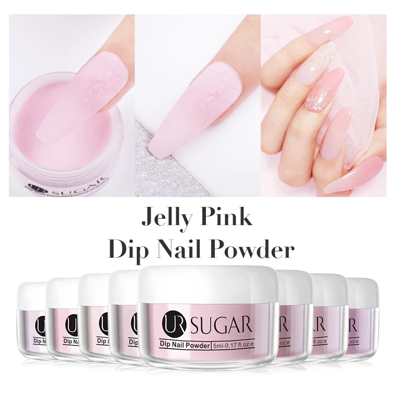 

UR SUGAR Dipping Nails System Set 5ML Long Lasting Color Clear Gel Polish No Need UV Light Dipping Pigment DIY Nail Salon Design
