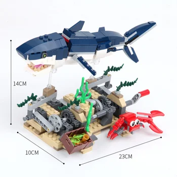 

Building Blocks Creator MOC Series 3in1 Deep Sea Creatures Shark And Crab Technic Building Blocks Bricks Gift Kid