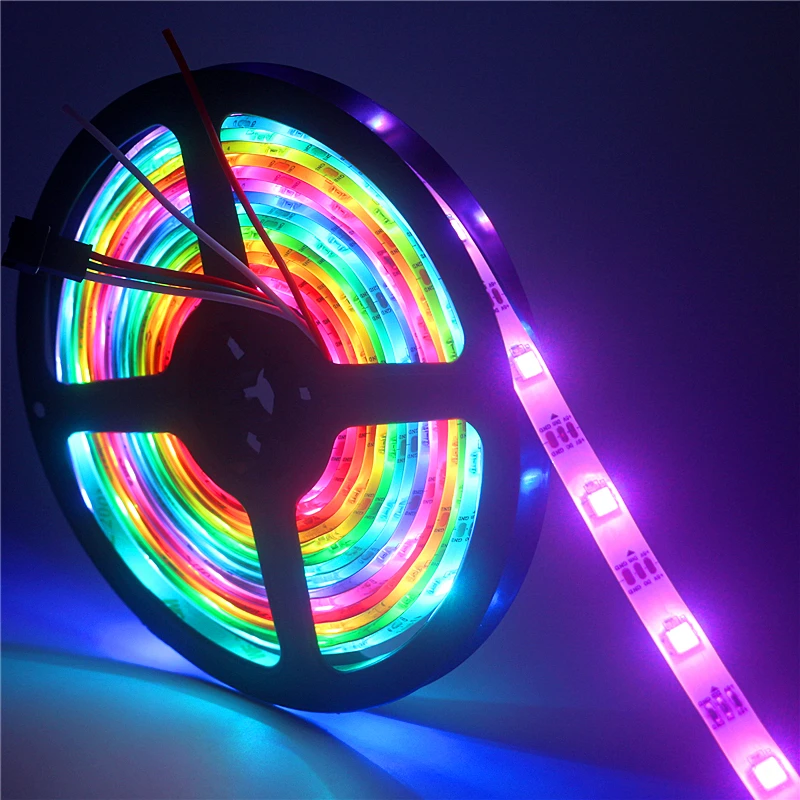 Светодиодная лента водонепроницаемая IP30/65/67 WS2812B 5050 RGB 144/60/30 светодиодов/M