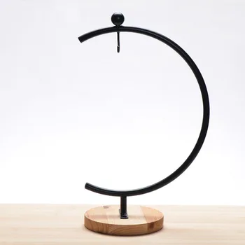 

Wooden Base Micro Landscape Succulents Decoration Shelf Hanging Ball Rack Ecological Bottle Suspension Hook Iron Frame C Type