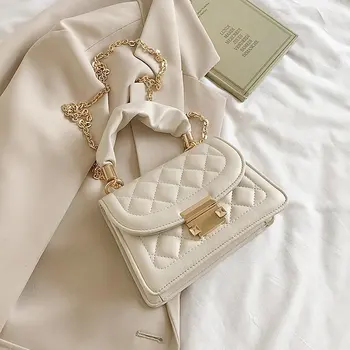 

Chain PU Leather Crossbody Bags For Women 2020 Fall Solid Color Small Shoulder Simple Bag Female Elegant Handbags and Purses