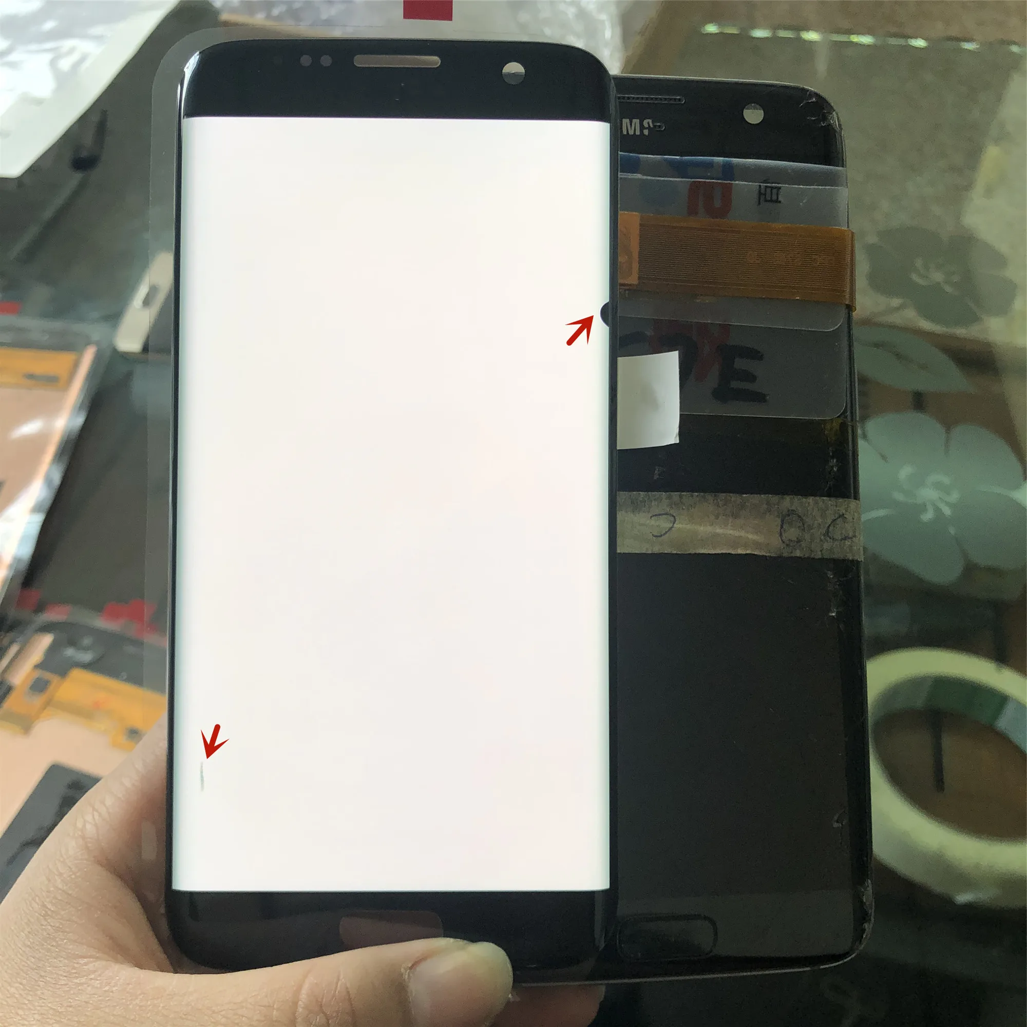 SUPER AMOLED 5.5'' Display For Samsung Galaxy S7 Edge G935 SM-G935F G935F LCD Screen Digitizer With Frame+Two Dead pixel | Мобильные