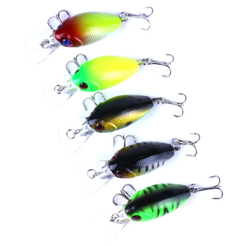 5 шт. рыболовные приманки набор Спиннер вилки Crankbait окунь лосось форель щука