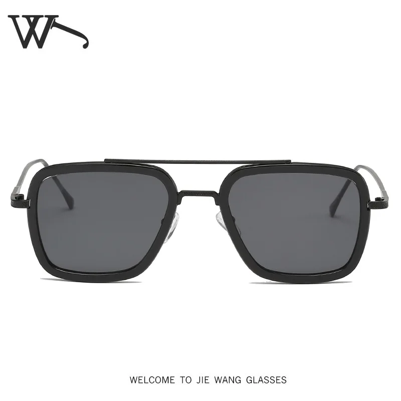 

New fashion sunglasses, trendy men's and women's universal square retro metal frame sunglasses Christmas gift