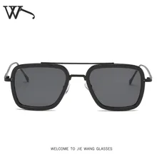 Новые модные солнцезащитные очки, трендовые мужские и женские универсальные Квадратные ретро солнцезащитные очки в металлической оправе, Рождественский подарок