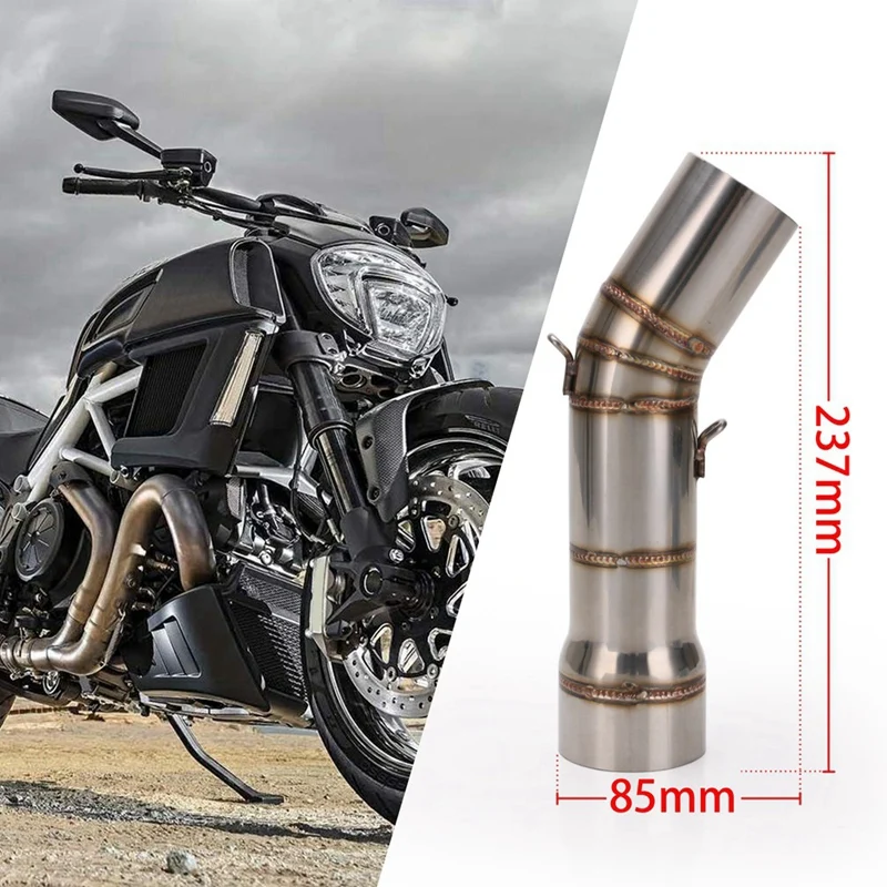 51mm Slip-On Exhaust for DUCATI DIAVEL Modified Middle Pipe Link Connect Tube Motorcycle Parts
