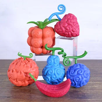 

One Piece Devil Fruit Gum Gum Flame Flame Op Op Chop Chop Ox Ox Human human Fruits PVC Figures Model Toys 6pcs/set
