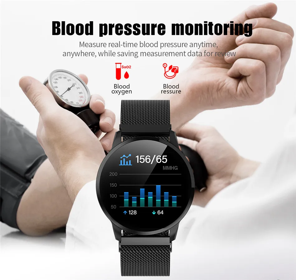 LIGE для мужчин Смарт-часы для женщин кровяное давление монитор сердечного ритма фитнес-трекер Смарт-часы водонепроницаемый шагомер спортивные часы
