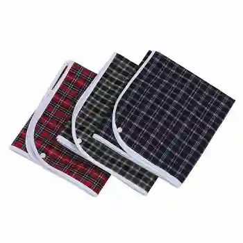 

3pcs/set Waterproof Plaid Crumb Catcher Adult Bib Apron Reusable Clothes Protector Prevent Oil Juice Spill Elder Disability Wear