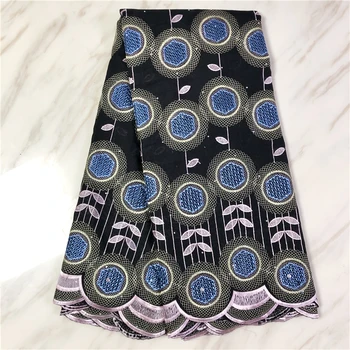 

Swiss Voile Lace In Switzerland African Swiss Mesh 100% Cotton Lace Fabric stone Embroidered Nigerian Dry Lace Fabric FP81