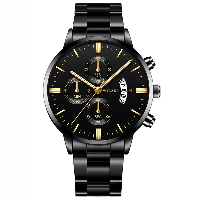 Mens Brand Watches Fashion Men Business Casual Stainless Steel Analog Quartz Wristwatch Male Black Leather Bracelet Watch Clock 