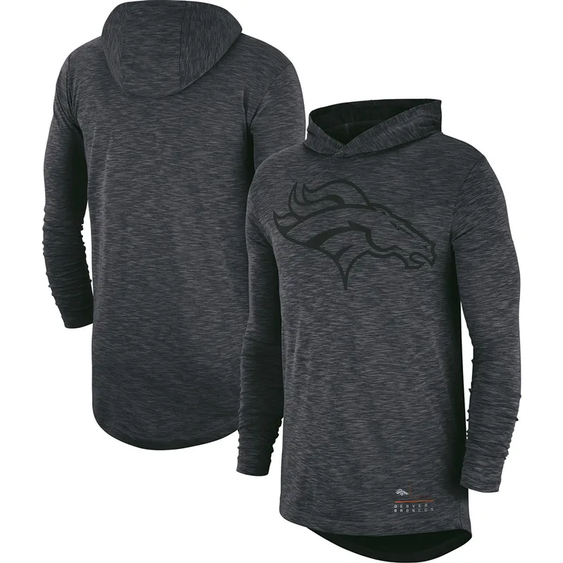 Denver Американский футбол толстовка Broncos Heathered Charcoal Fan gear тональная толстовка с капюшоном и длинным рукавом - Цвет: 1