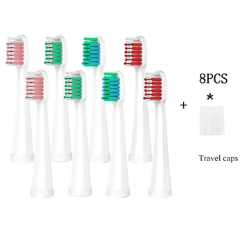 

8pcs Replacement Electric Brush Heads with Travel Covers For Lansung A39 A39plus A1 SN901 SN902 Toothbrush Heads Soft Bristles