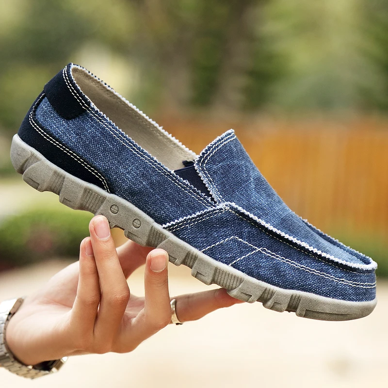 Zapatos de lona vaquera para caminar para hombre, zapatillas suaves transpirables, cómodos, vulcanizados, para verano, gran oferta, 48