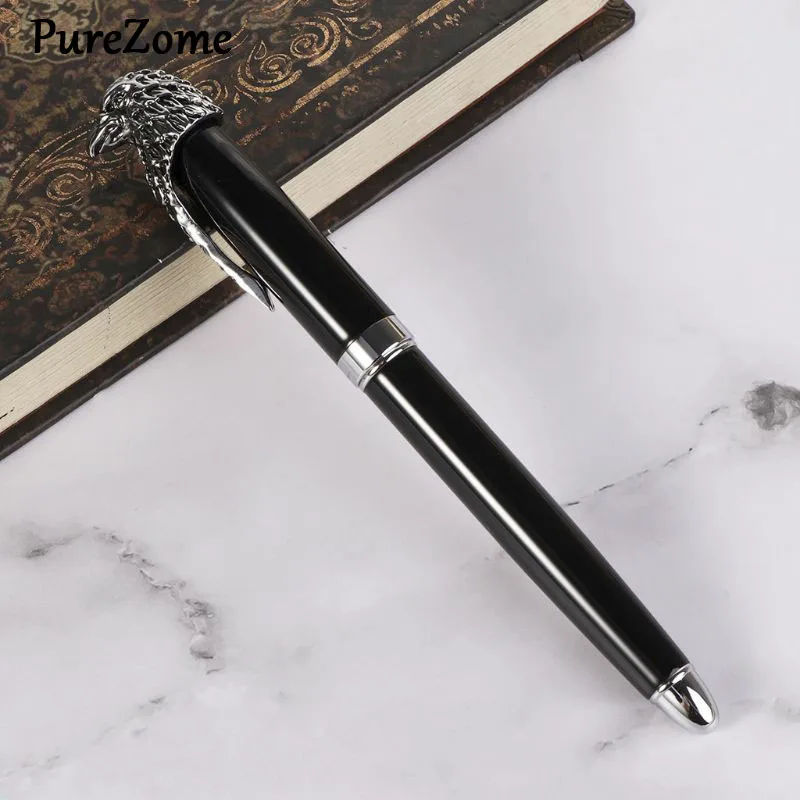 Eagle Head Owl Clip Fountain Pen Delicate Medium Nib 0.7mm Signature Pens Business Office School Supplies Collection Gift