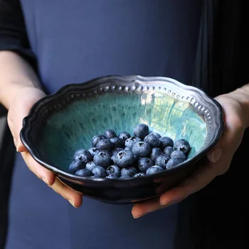 

Japanese noodle bowl kiln household ramen bowl underglaze color tableware salad soup bowl large instant bowl set