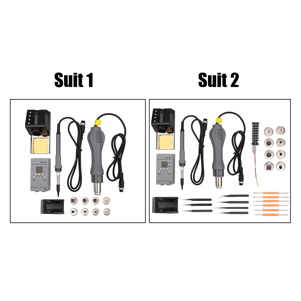 

Hot New 2-in-1 Portable Electric Soldering Iron Station Stand Adjustable Constant Temperature+Hot Air Gun Soldering Kit Tools