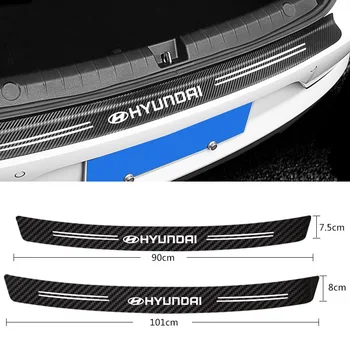 

1PCS Car Trunk Guard Plate Carbon Fiber Protector Stickers For Hyundai i30 tucson accent hyundai i20 ix35 car accessories