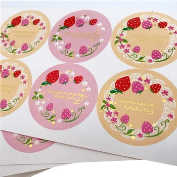 

800pcs/lot Romantic Fresh Fruit Strawberry Garland Sealing Stickers Packaging Label Gift Bag Candy Box Decor