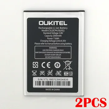 

100% Real C5 2PCS 2000mAh Battery For OUKITEL C5 PRO / C5 Phone High quality Newly Produced Battery+Tracking Number