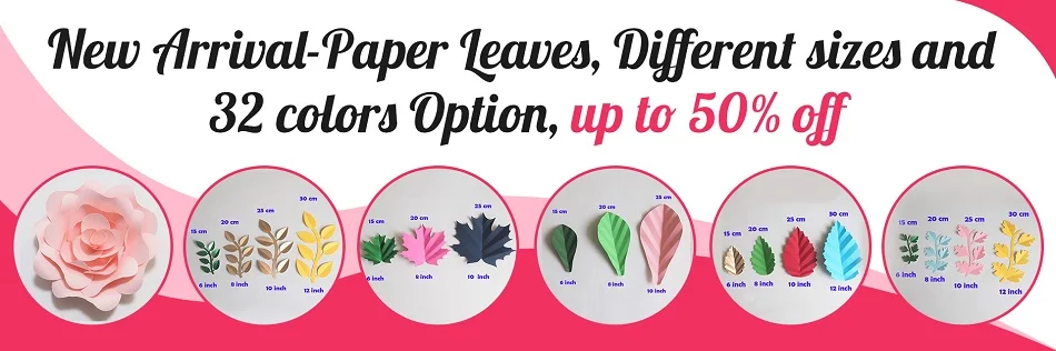 DIY Artificial Flowers Leaf Fleurs Artificielles Backdrop Giant Paper Leaves Wedding Party Decor Baby Shower Nursery Decor Craft