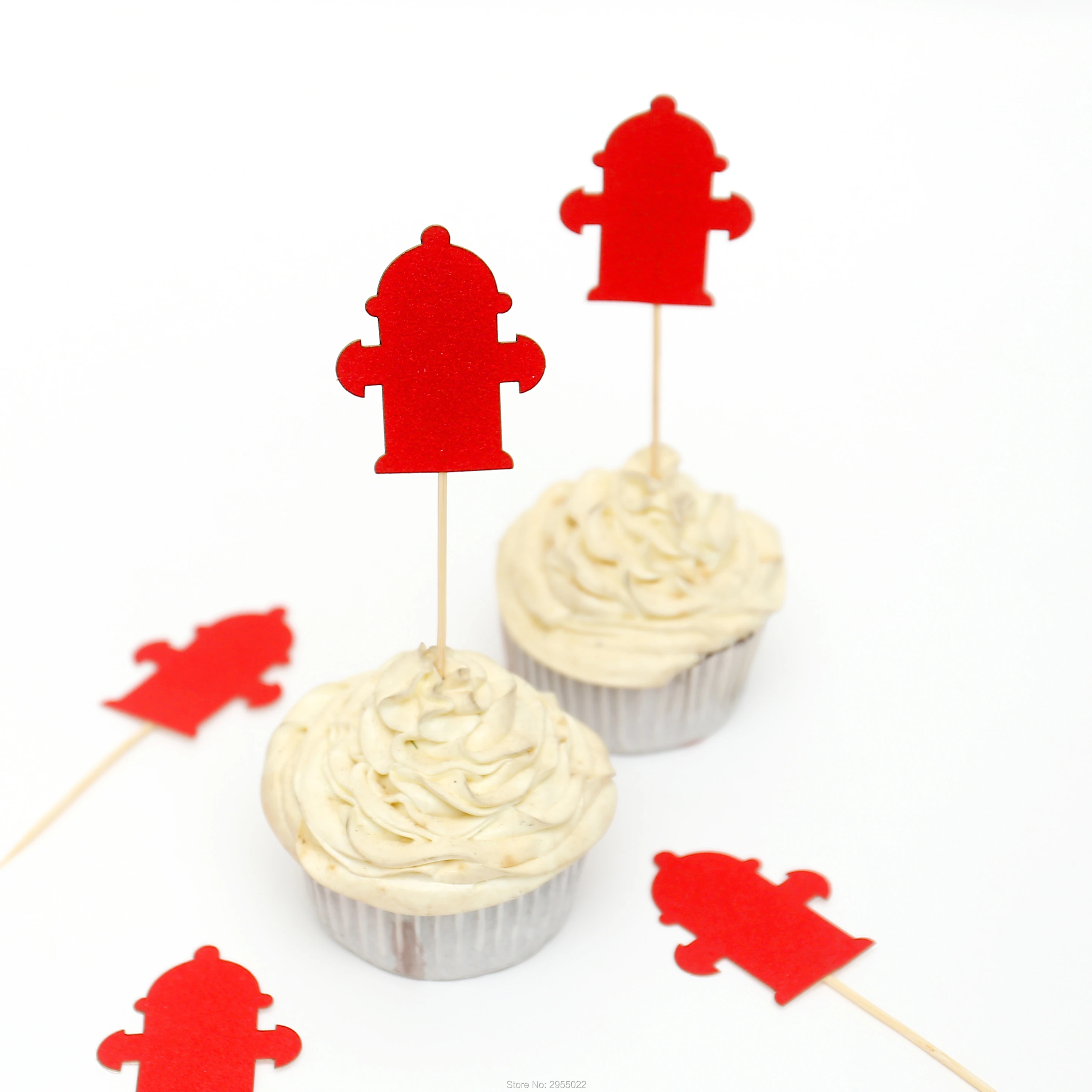 Toppers De Cupcake Bouche D Incendie Lot De 24 Decor De Fete D Anniversaire Pompier Decorations De Table Anniversaire Pompiers Aliexpress