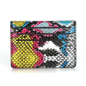 

2020 New Women Colorful Snake Pattern Card Holder Retro Multi-card PU Card Holder Compact Card Bag Convenient Wild Wallet