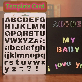 

New 4Pcs/Lot 27cm Alphabet Letters DIY Craft Layering Stencils Painting Scrapbooking Stamping Embossing Album Card Template