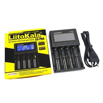 

Liitokala Lii-PD4 LCD 3.7V NiMH Lithium Battery Charger US/EU Plug AA AAA SC 18650 26650 21700 18490 14500 Charging Cable