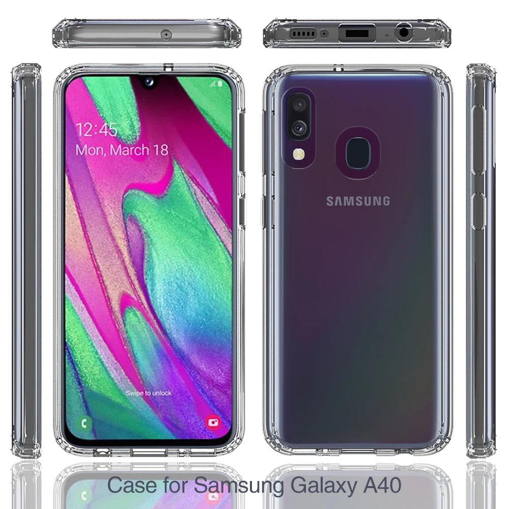 Для samsung Galaxy A40 A40S акриловый + ТПУ противоударный прозрачный защитный чехол на