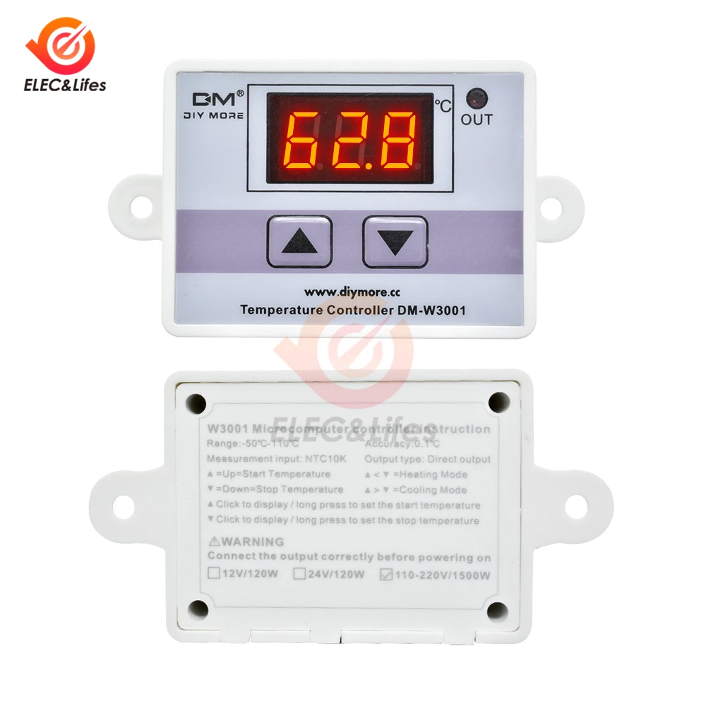 XH-W3001 AC 110 V-220 V цифровой термостат для охлаждения Температура контроллер Сенсор переключатель в солнечном нагревателе для инкубатора