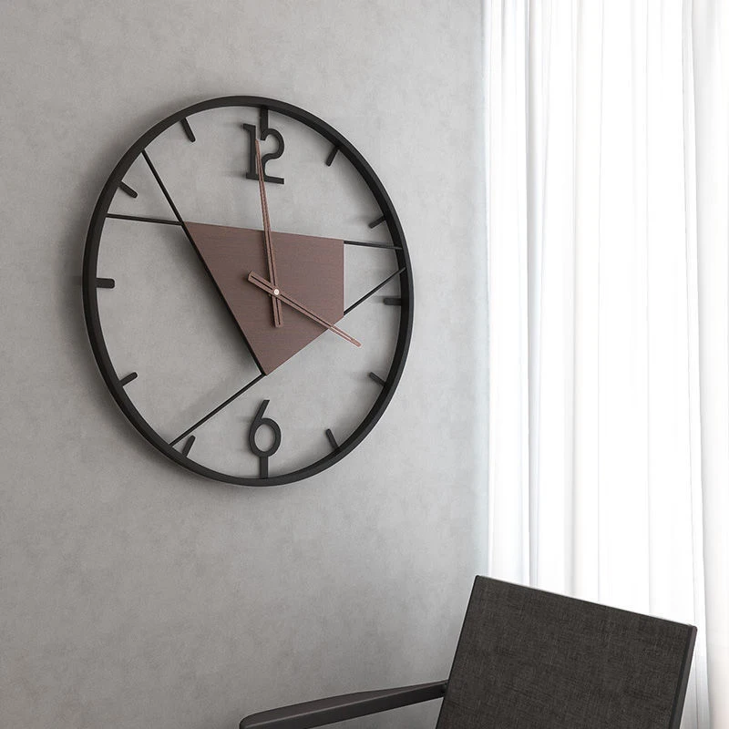 Retro Metal Walnut Mute Wall Clock C  