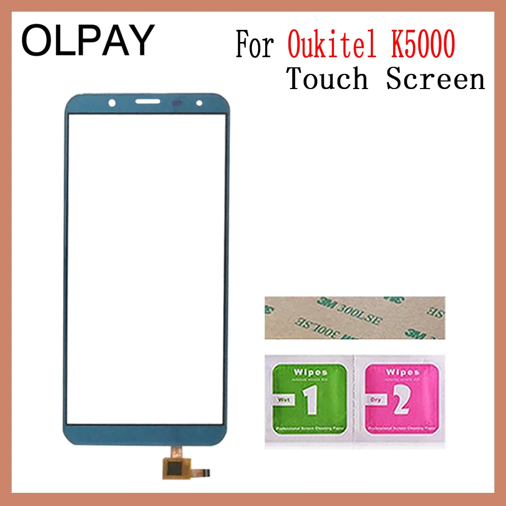 Blue No Tools OLPAY, 5,7 дюймов, сенсорный экран для мобильного телефона, дигитайзер для Oukitel K5000, сенсорный экран, сенсорное стекло, датчик, Бесплатный клей и салфетки - Цвет: Blue No Tools