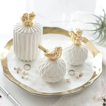 

Ceramic Japanese style jars for slimes cute creative jewelry box cotton swab storage tank box pot decoration jar set stj10