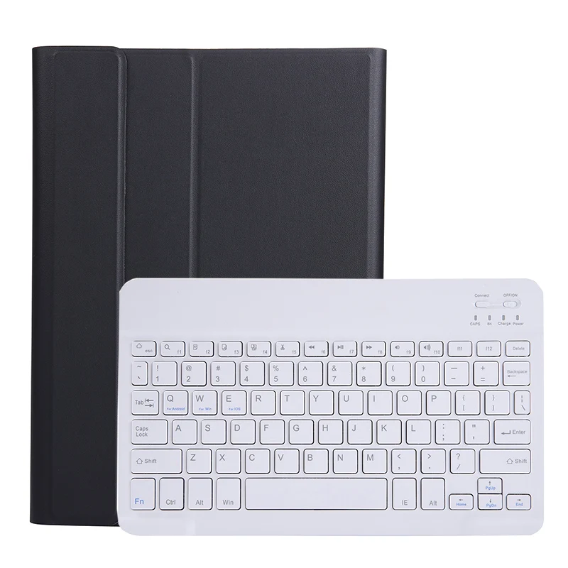 Клавиатура чехол для Samsung Galaxy Tab A 8,0 S-ручка SM-P205 P200/SM-T295 T290 тонкий кожаный Bluetooth Keybaord чехол для планшета - Цвет: Black-White