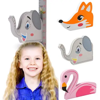 

3D Cartoon Fox Elephant Flamingo Kids Magnetic Height Ruler Removable Measurer