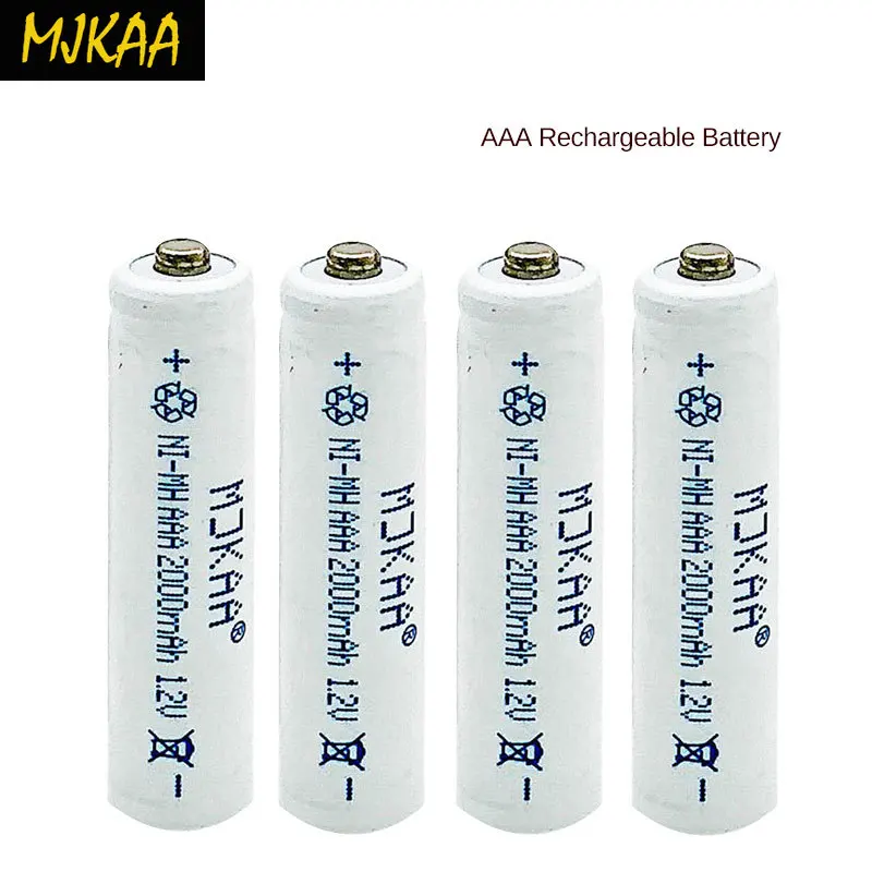 Аккумулятор MJKAA NIMH AAA 2000mAH 1 2 V 3A перезаряжаемый 1000 круг для фонарика камеры