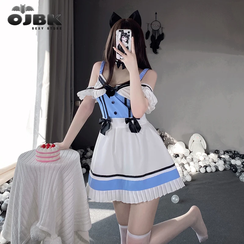 Ojbk Women Maid Costumes Girls Lovely Party Stage Clothing White Blue Maid Dress Role Play Transparent Anime Uniforms 22 New Sexy Costumes Aliexpress