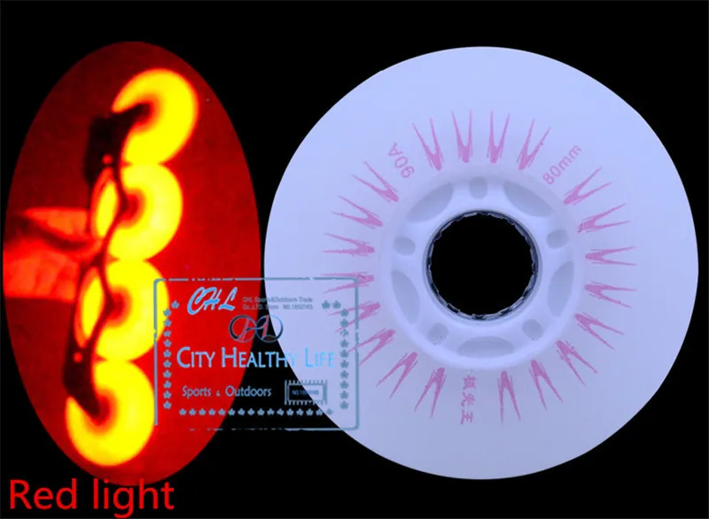 52 104 208 Флинт огненный камень светодиодный вспышка Встроенные коньки колеса Firestone катание Rodas скольжения тормоза 80 мм 76 мм 72 мм красный белый 4 шт./партия