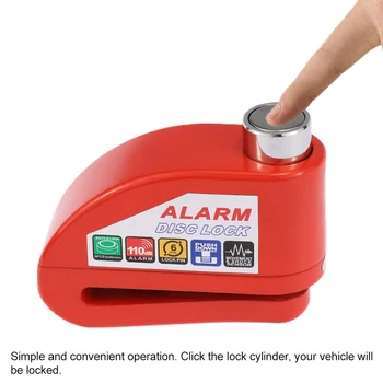 

KKmoon Red Bicycle Anti-theft Alarm Lockers Motorcycle Scooter Disc Brake Lock Security