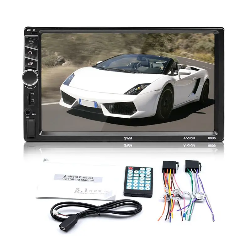 Автомобильный Радио Стерео Android 7,1 MP5 Quad 3g wifi 7 дюймов двойной 2DIN gps плеер CAM