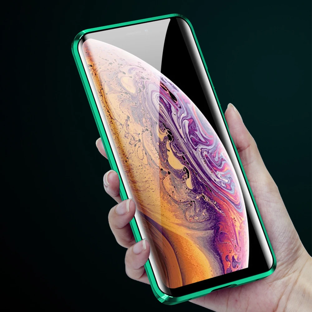 Магнитное закаленное стекло чехол для samsung S10 5G поддержка беспроводной зарядки Capa для iPhone 11 Pro Max двусторонний чехол