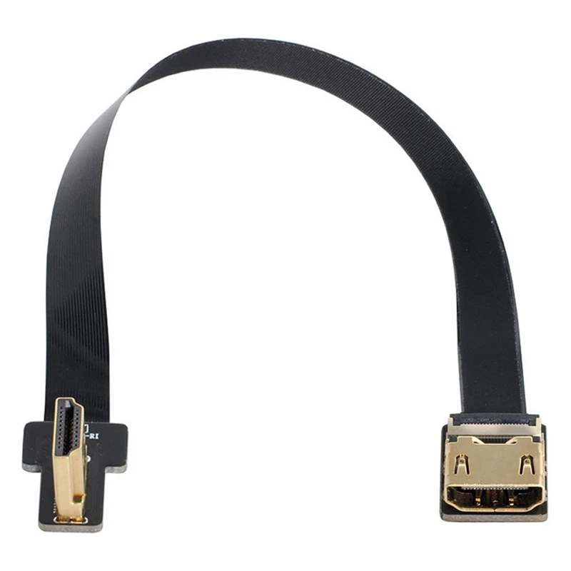 Кабель FPV HDMI с левым углом 90 градусов штекер-гнездо FPC плоский кабель для HDTV