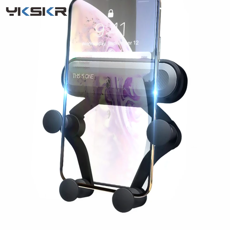 

Universal Gravity Bracket Car Phone Holder Air Vent Mount Stand Clip For Smartphone in Car Holder for iPhone X Xr MAX Samsung S9