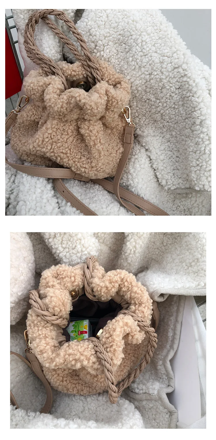 [BXX] женские сумки через плечо из искусственного меха, одноцветные зимние милые сумки через плечо, женские Теплые сумки a245