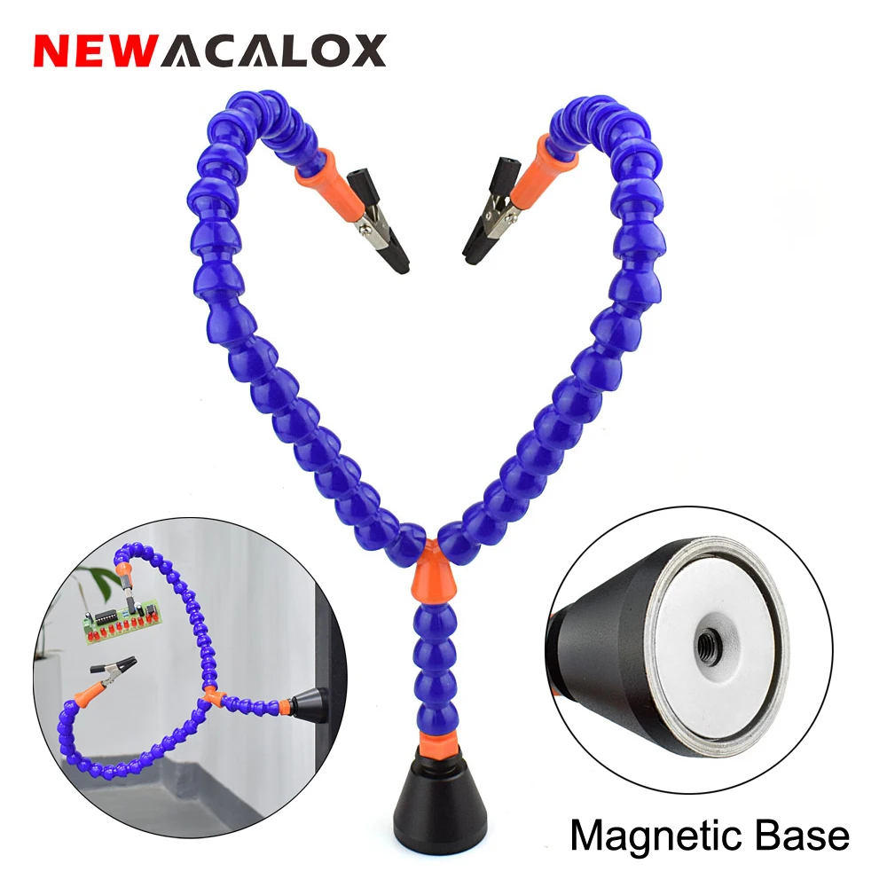 Держатель для паяльника NEWACALOX 2 шт. гибкие держатели Магнитная база паяльная