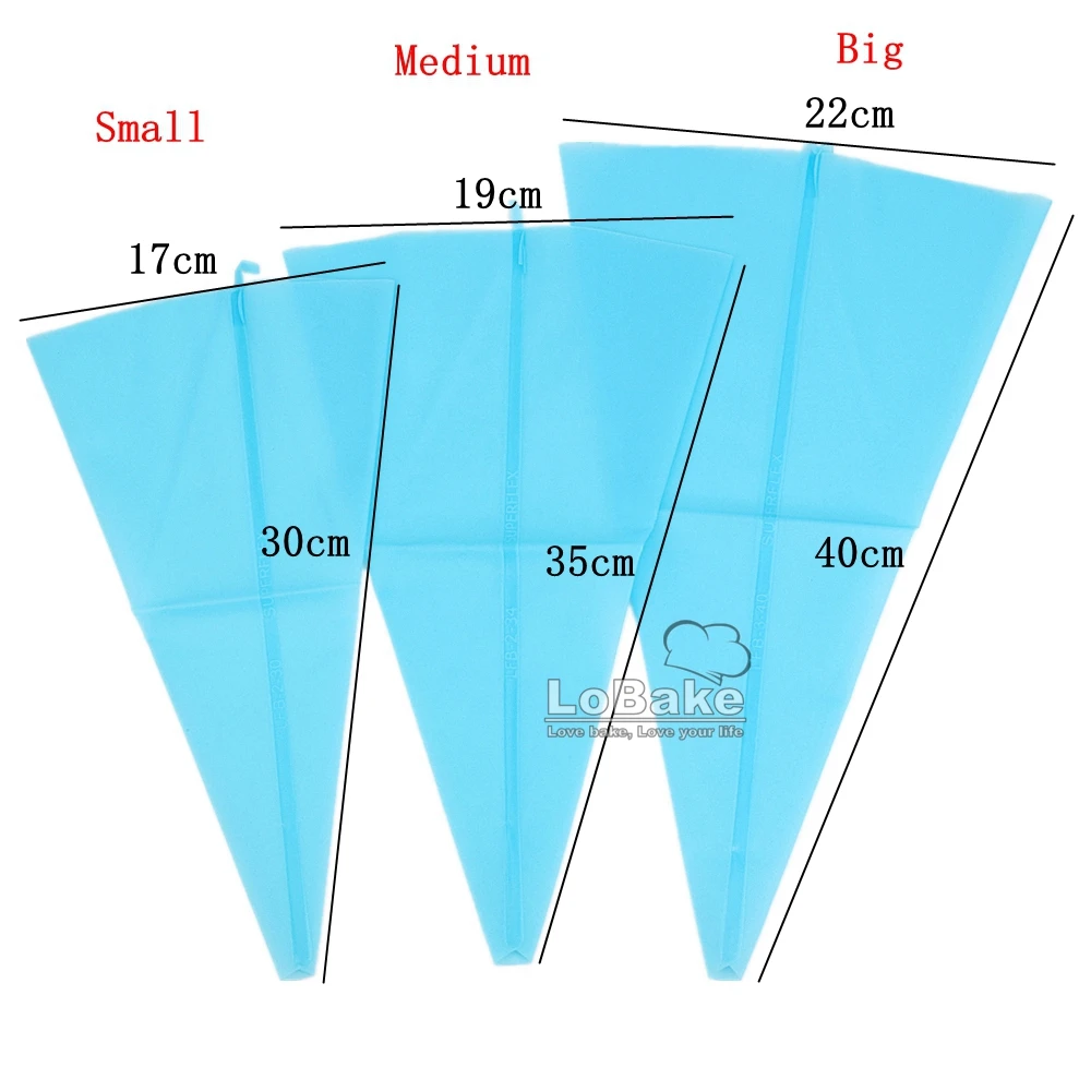 3 размера, 12, 14, 16 дюймов, прочные Противоскользящие силиконовые кондитерские мешки, кондитерские изделия, кондитерские изделия, сопло, украшения для выпечки, DIY принадлежности